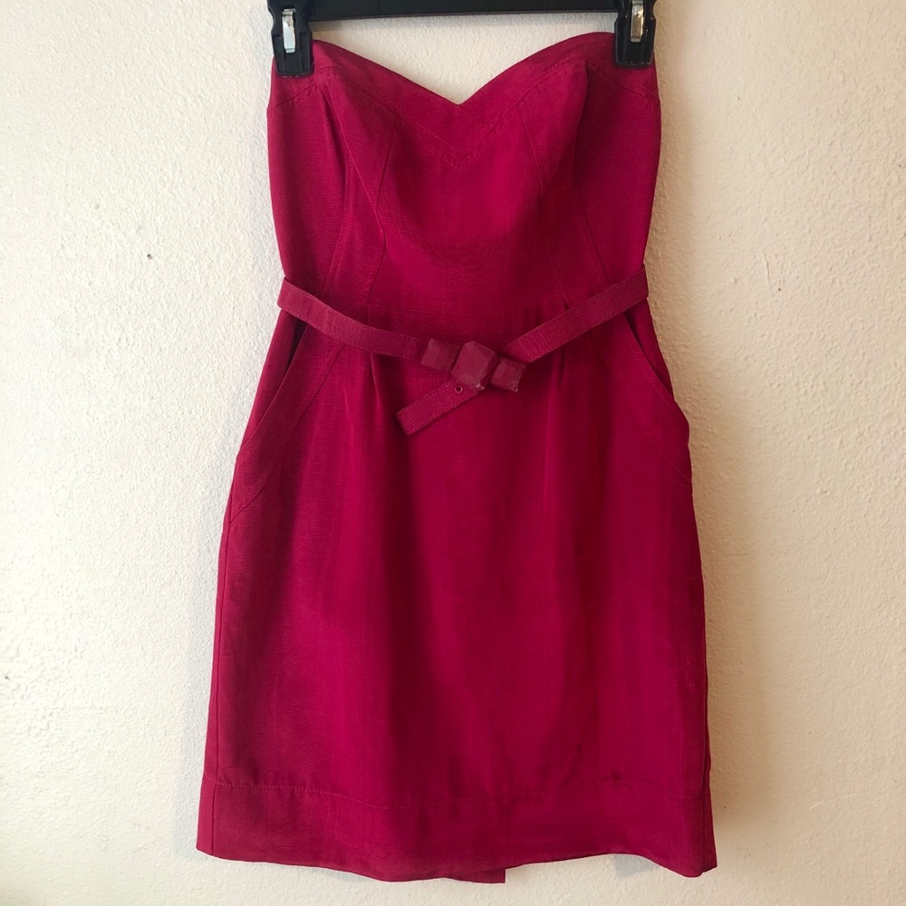 Rebecca Taylor Rose strapless dress + jewelry belt